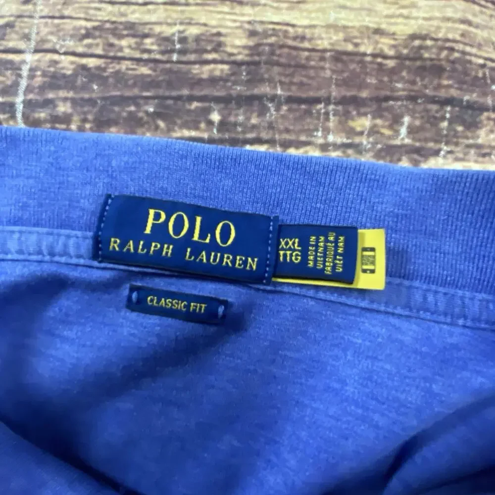 Polo Ralph Lauren Long Sleeve Polo Shirt Mens Classic Fit Medium Wash Blue XXL